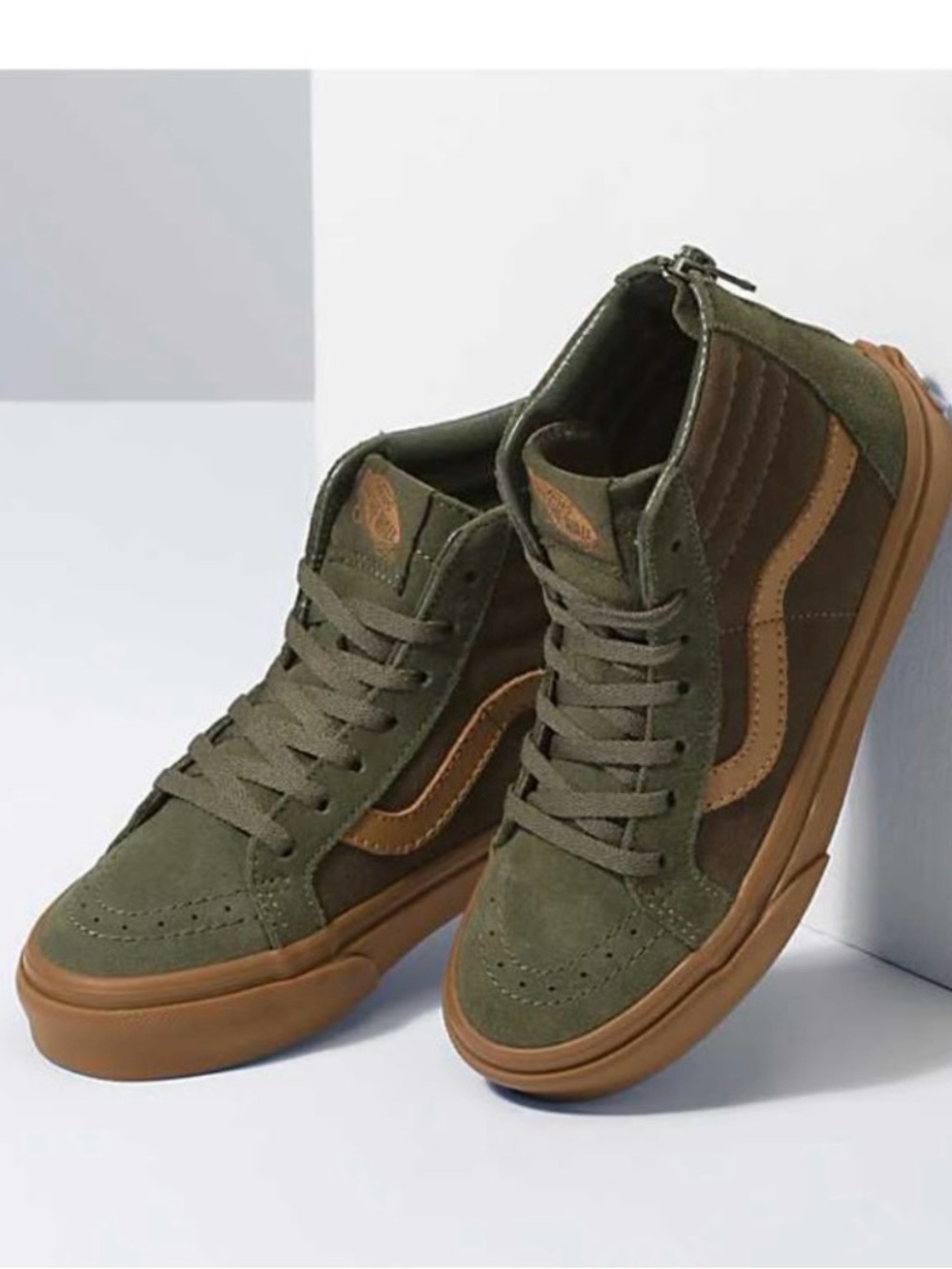 VANS SK8-Hi Zip. *NEW* Unisex Youth SZ 2.5 | Suede Gum Grape Leaf/Canteen